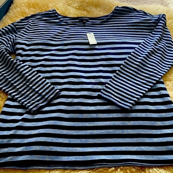 Talbots long sleeve blue striped top size M - Picture 1 of 6